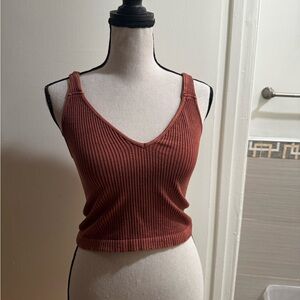 Urban Outfitters Rust Ribbed Tank Top